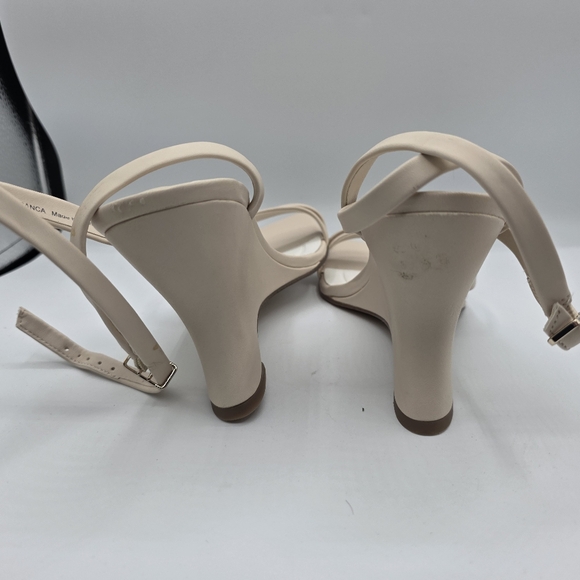 Franco Sarto Women's Franca Wedge Heels Nude Tan Size 10 Strappy Feminine Preppy - Picture 7 of 12